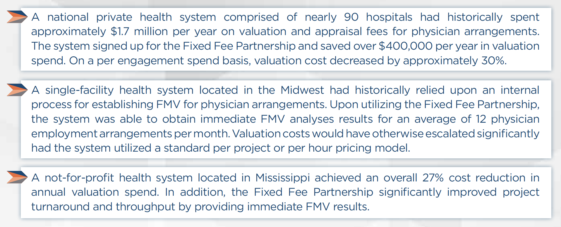 Fixed Fee FMV Case Studies